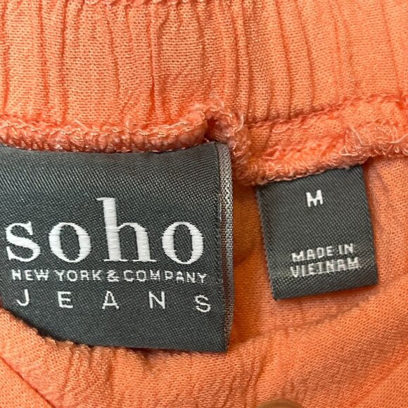 Soho New York & Company Womens Coral Wide-Leg Capri Pants Size M - Picture 4 of 13